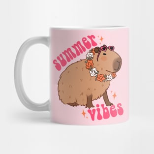 Summer vibes cute capybara ready for summer vacation Mug